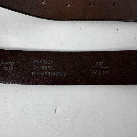 Ted Baker Brown Leather Belt Men's 38in Made in Italy Classic Closet Staple - Picture 8 of 11